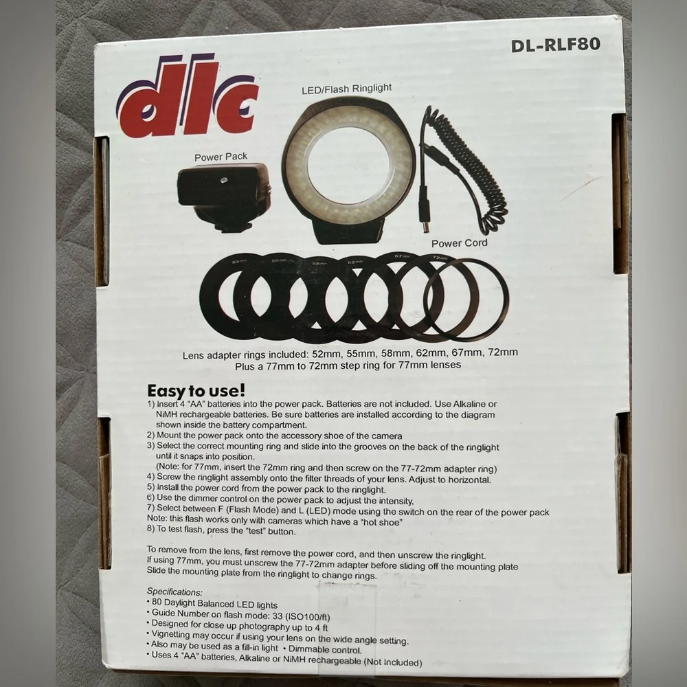 DLC DL-RLF80 80 LED Hybrid Ringlight and Flash
